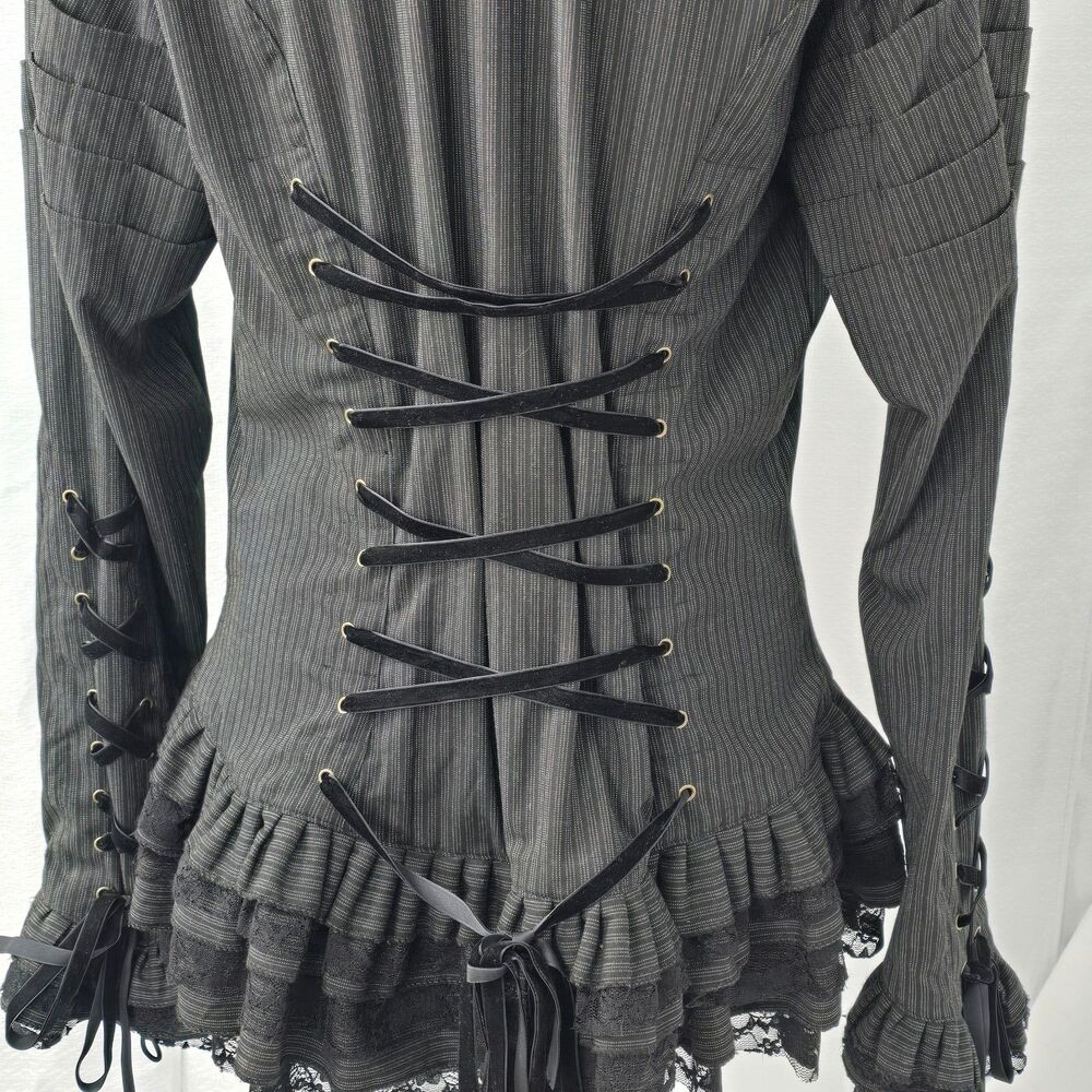 Spin Doctor 2XL Florence Victorian Gothic Steampunk Black Corset Lace Jacket - Picture 7 of 16